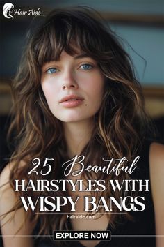 Enhance your look with wispy bangs. Subtle, stylish, and sophisticated!