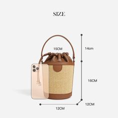 Straw Bucket Bag Review - POPSEWING® View this post on Instagram A post shared by Ritika | Siddharth (@explorewithsiri) Specifications Size: W15 cm * D12 cm * H16 cm Handle drop length: 14 cm Crossbody strap drop length: 36-57 cm Material Lambskin leather (drawstring closure) + canvas/straw Hardware: Silver metal hardware Strap: Adjustable & detachable strap Interior: Lining: Fabric 1 main compartment, 1 slide pocket Everyday Portable Bucket Satchel, Summer Bucket Bag For Errands, Summer Bucket Satchel For Errands, Daily Use Bucket Bag With Handles In Pouch Shape, Daily Use Bucket Bag With Handles, Summer Bucket Bag With Removable Pouch For Errands, Brown Bucket Bag With Braided Handles For Errands, Bucket Pouch Bag With Braided Handles For Errands, Portable Brown Bucket Shoulder Bag