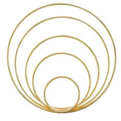 four gold colored circles on a white background