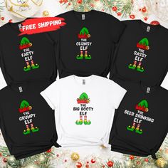 Matching Christmas Shirt: Custom Elf Christmas Sweatshirt, Personalized Family Christmas Sweater, Couple Christmas Elf Sweater, Couple Shirt PLEASE NOTE Each shirt is sold separately, NOT a set. Please add each item individually to your basket. ❤ HOW TO ORDER ❤  - Check all photos. - Choose your design. - Choose your size and color (see size chart photo). - Set personalization option. - Select quantity. - Add to cart and checkout. - Each shirt is sold separately. To purchase a complete set, plea Family Christmas Sweater, Family Christmas Sweaters, Sweater Couple, Elf Sweater, Office Dog, Matching Christmas Shirts, Couple Christmas, Couple Shirt, Elf Christmas