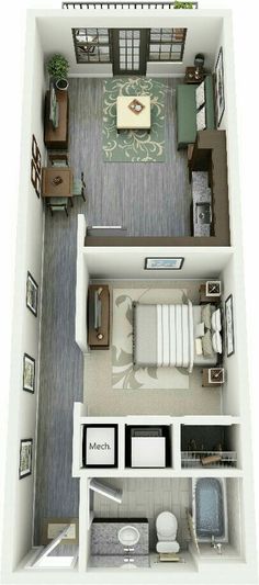 the floor plan for a studio apartment