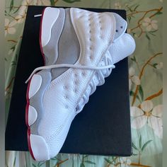 These Jodan 13’s Have Only Been Worn Twice , Are In Clean Condition, Authentic. They Are A Size 7y Grade School Sizing . White Jordan Shoes For Light Sports With Rubber Sole, White Jordan Shoes For Light Sports, White Jordan Shoes With Laces For Light Sports, White Jordan Shoes With Rubber Sole For Light Sports, White Jordan Shoes With Cushioned Footbed For Light Sports, Jordan Retro 2, Jordans Sneakers Outfit, Jordan 4’s, Air Shoes