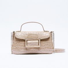 Crossbody Strap Snap Closure 1 Interior Pocket Zara Beige Bag, Zara Crossbody Bag, Fringe Crossbody Bag, Suede Bag, Pet Bag, Zara Bags, Rope Bag, Quilted Purses, Rattan Bag