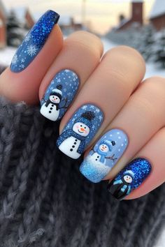 Explore these stunning Sparkly Nail Designs perfect for the winter season! Featuring beautiful Winter Nails Blue Silver, these looks add a touch of elegance to your style. Perfect for those who love Winter Nails Not Christmas, these designs are versatile and chic for any winter occasion. #Tailwind24 Blue Christmas Nail Art, Christmas Nail Art Blue, Blue Holiday Nail Designs, Blue Nail Christmas Design, Blue And Silver Christmas Nails, Blue Winter Nail Designs Short, Silver Christmas Nails, Lisa Nails, Navidad Nails