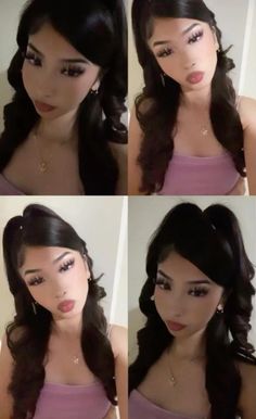 Quinceañera Hair Ideas, Curly 2000s Hairstyles, Half Up Half Down Hair Latina, Baddie Prom Hairstyles, Latino Hairstyles, Cute Hairstyles For Graduation, Hairstyles Mexican, Wavy Hairstyles For Long Hair, Hair Styles Latina