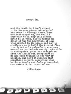 an old typewriter with the words swept in