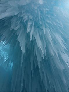 an ice cave in the middle of winter