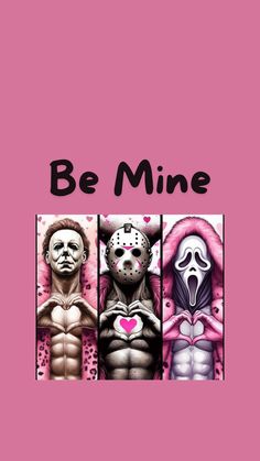 the cover to be mine, with four different faces and body parts on pink background