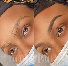 Perfect Eyebrows Black Women, Ombre Brows Black Women, Tinted Eyebrows Black Women, Powder Ombre Eyebrows, Microshading Eyebrows, Microbladed Eyebrows, Round Eyebrows, Mircoblading Eyebrows