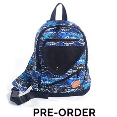 *This is a PRE-ORDER item expected to ship by July 30th. *All items on an order will ship together, if you want an in stock item to ship sooner than your pre-order, please place a second order! Thank you! Howling and prowling wolfs stalk amongst the phases of the moon in an electric blue mountainous terrain in this wild and fun pattern. Our sling backpack includes a super comfortable wide strap, 1 large compartment with a padded tablet sleeve and 3 smaller compartments with plenty of room to org Blue Hiking Backpack With Functional Pockets, Blue Chest Bag With Pockets For Outdoor Activities, Blue Chest Bag With Adjustable Strap For Outdoor Activities, Blue Chest Bag With Adjustable Strap For Outdoor, Casual Blue Camping Bag, Blue Adventure Backpack Standard Shape, Blue Adventure Backpack, Blue Backpack For Camping, Blue Camping Backpack