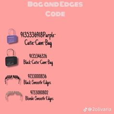 an advertisement for the bag and edge code