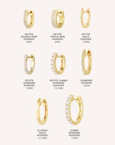 Your forever favorite - solo or stacked, these are the everyday, essential huggies that you will never want to take off. Piercing Placement, Earring Huggies, Second Hole Piercing, Ear Anatomy, Huggie Earrings Gold, Diamond Ear Cuff, Ring Concierge, Necklace Length Guide, Diamond Huggie Earrings