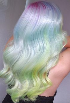 Prism Hair, Fantasy Hair, Hair Creations, Hair Color Purple, Looks Party, Pastel Hair