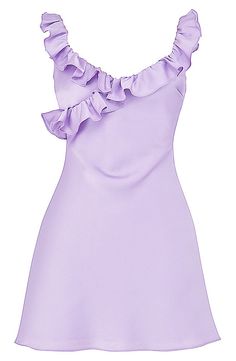 Ruffle Detail Backless Dress Lavender DESIGN: Colour: Lavender V-neck Sleeveless Ruffle detail A-line design Open back design Concealed zipper at back Body sculpting design Gentle Dry Clean Only Length: Mini MATERIAL: Silk + Polyester + Spandex High quality durable fabric. Delicate sewing and hemming by durable needle lockstitch machine. YKK zipper (known as the most durable and reliable zippers manufactured today). To maintain the beauty of your gartment, please follow the care instructions on the attached label. Colour may vary due to lighting on images. The product images (without model) are closest to the true colour of the item.     * Order one size up for a relaxed fit. * Pay special attention on measurements to ensure proper fit. * If you are between two sizes the lar Champagne Bars, Frill Mini Dress, Alfresco Dining, Purple Mini Dresses, Date Nights, Purple Satin, Ruffle Mini Dress, Plus Size Kleidung, Plus Size Shopping