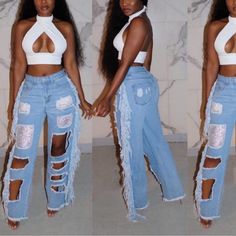 Cute Denim Pants With Rhinestone Designs! 100% Cotton And 32 Inseam! #Poppin Mid-rise Denim Jeans For Party, Summer Denim Flare Jeans For Night Out, Spring Party Denim Jeans, Ripped Denim Jeans For Night Out, Casual Ripped Bottoms For Party, Wide Leg Denim Pants For Party, Wide Leg Denim Jeans For Night Out, Casual Straight Leg Jeans For Parties, Ripped Bottoms For Spring Party