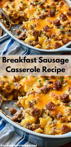 breakfast sausage casserole recipe with cheese and ground beef