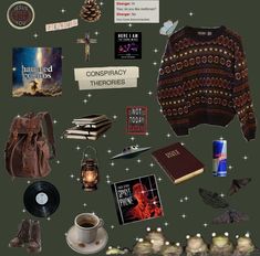 there are many items that can be found in this collage, including books and other things