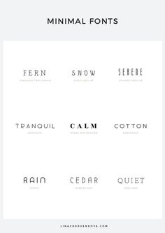 the minimal font styles are all in different colors and sizes, but they can also be used