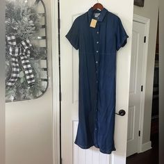 Coldwater Creek Soft Denim Shirt Dress Maxi Modest Button Up Nwt Size 10 Long Black Sleeveless Dress, Western Maxi Dress, Shirt Dress Maxi, Button Front Maxi Dress, Boho Floral Maxi Dress, Denim Shirt Dress, Cap Dress, Maxi Shirt Dress, Vintage Maxi Dress