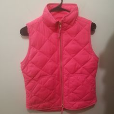 J Crew Vest Nwt Color Pink Puffer, Quilted Vest Gold Zipper Double Zipper Full Zip Mock Turtleneck Functional Pockets Down And Feathers Armpit To Armpit Approximately 18" Shoulder To Hem Approximately 25" Smoke Free And Pet Free Home Spring Stretch Vest Outerwear, Fitted Pink Vest Outerwear, Pink Fitted Vest For Winter, Casual Stretch Vest, Pink Vest Outerwear For Spring, Casual Pink Vest Outerwear, Fitted Pink Vest For Fall, Casual Pink Sleeveless Outerwear, Fitted Pink Outerwear For Layering