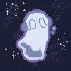 a pixellated image of a ghost with glasses on it's face and mouth