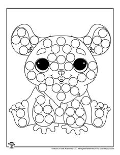 a coloring page with an image of a small animal in the middle of it's face