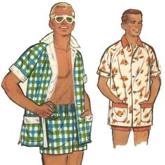 Vintage 1950's Sewing Pattern: Men's Swim Shorts & | Etsy Vintage Men’s Sewing Pattern, 60s Men, 1950s Patterns, 1950s Sewing Patterns, 1950s Mens, Mens Swim Shorts, Swim Sets, Couture Vintage, Striped Fabrics