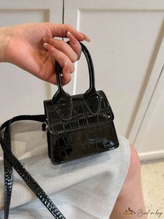 Bird in Bag - Korean Fashion Versatile Small Square Crossbody Bag Casual Party Bag With Detachable Strap, Casual Crossbody Party Bag, Square Crossbody Bag, White Crossbody Bag, Purple Backpack, Bags For Teens, Crocodile Print, Women Crossbody Bag, Handbags Casual