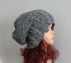 Slouchy Knit Hat, Autumn Accessories, Knit Slouchy Hats, Slouchy Hats, Oversized Hat, Chunky Hat, Slouchy Beanie Hat, Cable Knit Hat, Women Hat