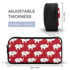 Elevate your organization with the Elephants' Zipper Pencil Case, a perfect blend of style and functionality. Crafted from high-quality polyester, this pencil case boasts a soft and durable touch. Its roomy interior is designed to accommodate over 60 pens or pencils, while the inner pocket provides additional space for storing small essentials. The sturdy zipper guarantees smooth opening and closing, and the robust material ensures long-lasting durability. Plus, with its waterproof feature, the Elephants' Zipper Pencil Case provides reliable protection against moisture, ensuring your writing essentials stay in pristine condition. Hand wash and air it to dry. Do not bleach. Zipper Pencil Case Size Length (cm/in) Width (cm/in) Thickness (cm/in) 22*12*5cm 22/8.7 12/4.7 5/2 Zipper Pencil Case, Writing Essentials, Over 60, Pencil Case, Elephant, Hand Wash, Long Lasting, Pencil, Pen