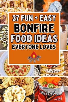 bonfire food ideas that are easy to make and fun for the whole family with text overlay