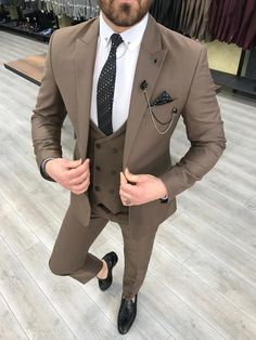 Men's Business Suits, Wedding Suits Groom, Smart Casual Style, Brown Suits, Fashion Suits For Men, Groom Wear