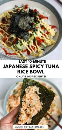 an image of japanese spicy tuna rice bowl