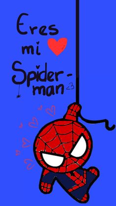 Fondo azul con un Spiderman animado, dice la frase “Eres mi corazón rojo spider man” Match Pfp Couple, Pfp Couple Matching, Matching Pfps Couple, Paper Hearts Origami, Spider Man Quotes, Couples Wallpaper, Couple Matching Pfp, Pfps Couple