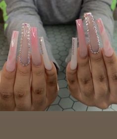 Nagellack Trends, Long Acrylic Nail Designs, Glow Nails, Bling Acrylic Nails, Nails Black, Summer Acrylic Nails