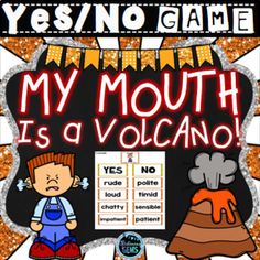 a poster that says, my mouth is a volcano with an image of two people