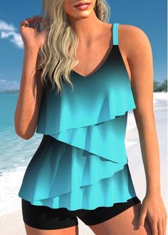 Color:Cyan;Size:S;Size:M;Size:L;Size:XL;Size:XXL;Bra Style:Padded;Support:Wire Free;Pad Style:Removable;Strap Style:Adjustable;Package Contents:1 X Tankini Top , Without Bottom;Occasion:Sport; Color Cian, Cyan Blue, Blue Jumpsuits, Lovely Tops, Red Jumpsuit, Tankini Set, Swimsuit Cover Ups, Women's Swimwear, Swimwear Outfit