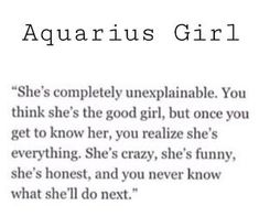 the quote for aquarius girl