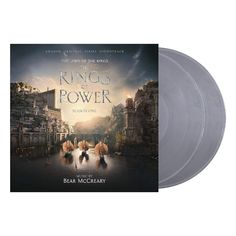 an album cover for rings of power, with the title in white on top of it