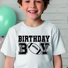 Celebrate your little slugger's special day with our Baseball Boy Birthday Shirt! Perfect for a Baseball Birthday Party, this custom tee is designed to make the birthday boy feel like a true MVP. Whether you're hosting a baseball-themed celebration or just want to give a Sport Birthday Gift that's both unique and memorable, this shirt is a home run. Personalize it to match your party theme and watch your little one shine as the star player of the day. This Birthday Boy Baseball Shirt is a must-h Football Birthday Shirts For Boys, Football Birthday Shirt, Sport Birthday, Football Boy, Boy Birthday Shirt, Baseball Boy, Football Birthday Party, Baseball Birthday Party, Baseball Boys