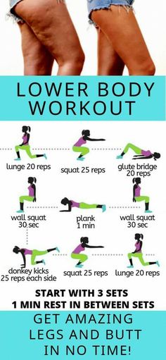 the lower body workout poster shows how to do it in less than one minute, and then