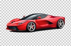 a red sports car on a white background with clippings to show the front end