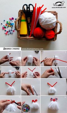 the instructions for making yarn balls with scissors