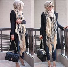 Sincerelymaryam Scarf Hijab, Street Hijab Fashion, Hijab Outfits, Hijabi Style, Burberry Scarf, Style Hijab, Casual Hijab Outfit