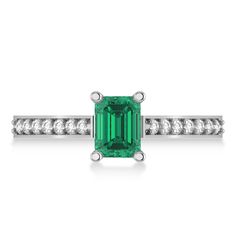 Style Number - AZ18166
Your future wife will be speechless when you propose with this stunning, sizeable, and special engagement ring.This eye-catching Emerald ring features 0.21ct total weight of in-line diamonds on the thin 14k White Gold band, as well as surrounding a 1ct Emerald cut Emerald.The stunning accented diamonds are of G-H color and SI1-SI2 clarity. Special Engagement Ring, Rose Gold Band, Future Wife, White Gold Band, Emerald Cut Diamonds, Emerald Ring, Amethyst Ring, Gold Band, Emerald Cut