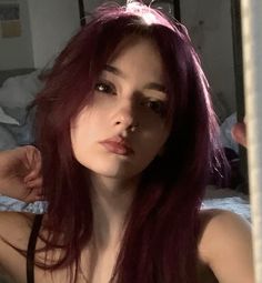 Girl With Purple Hair, Cherry Red Hair, Wine Red Hair, Wine Hair, You My Love, Cherry Hair, Dyed Red Hair, Dark Red Hair, Girls With Red Hair