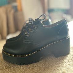 Only Worn To Try On, They’re Too Small For Me. Nwot! Dr Martens Black, Dr Martens Shoes, Martens Shoes, Shoes Color, Dr. Martens, Vintage Leather, Try On, Leather Heels, Shoes Women Heels