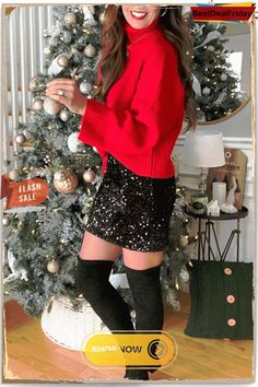 Sequin Mini Skirts Sequin Skirt Outfit, Trendy Christmas Outfits, Christmas Outfits Women, Christmas Party Outfit, Christmas Party Outfits, Eve Outfit, New Years Eve Outfits, Holiday Party Outfit, Sequin Mini Skirts