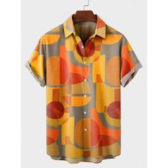 Men's Shirt Summer Hawaiian Shirt Vintage Hawaiian Shirts Letter Graphic Prints Cocktail Hula Girls Turndown White Yellow Light Green Red Khaki Street Casual Short Sleeves Button-Down Print Clothing