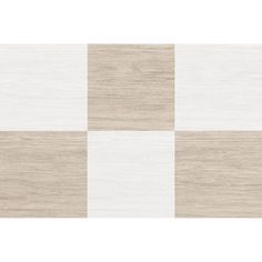 a white and beige checkerboard wallpaper with horizontal stripes on the bottom half